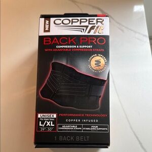 Copper Fit Black Back Pro Belt- brand new NWT